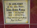 MFAYELA Themba Melrose 1940-1996