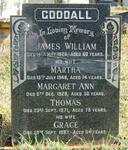 GOODALL James William -1926 & Martha -1948 :: GOODALL Margaret Anne -1928 :: GOODALL Thomas -1971 & GOODALL Grace -1983