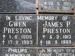 PRESTON James P. 1913-1989 & Gwen 1905-1983