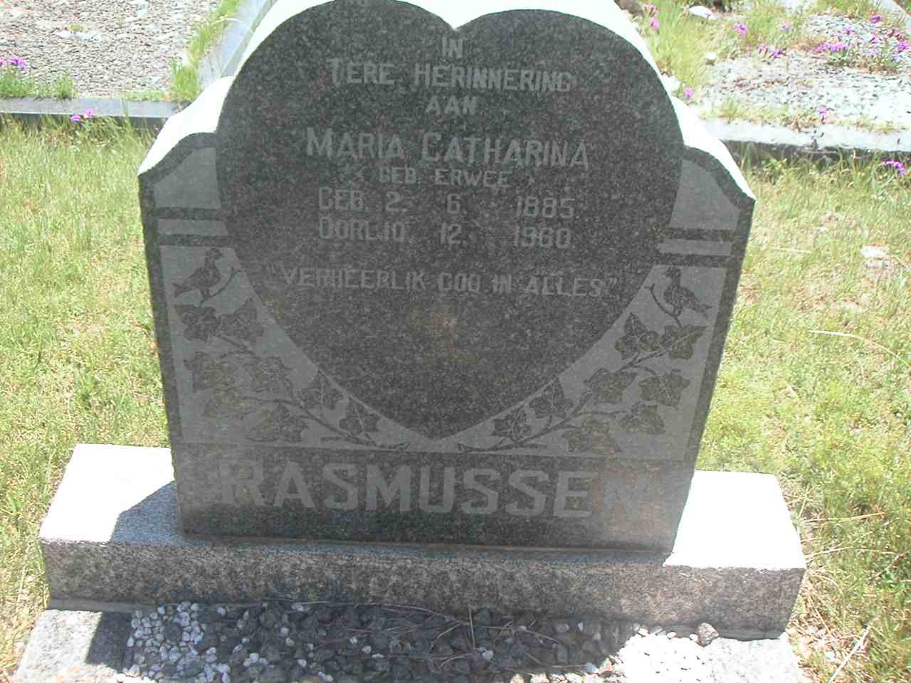 RASMUSSEN Maria Catharina nee ERWEE 1885-1960