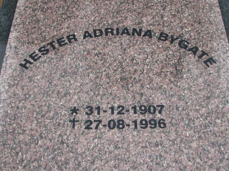 BYGATE Hester Adriana 1907-1996