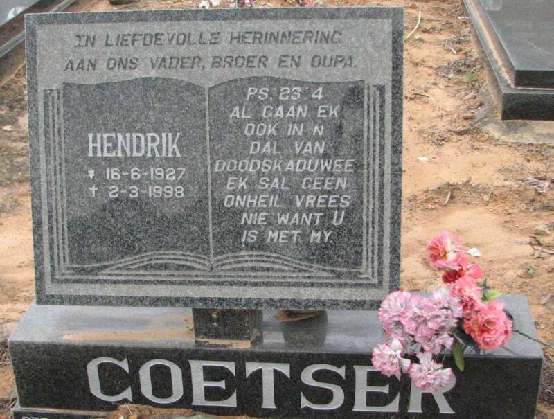 COETSER Hendrik 1927-1998