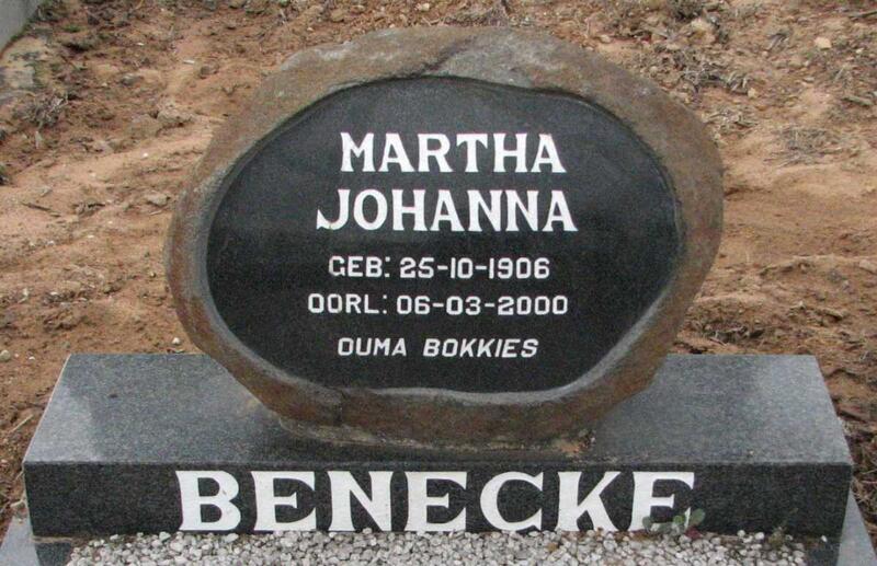 BENECKE Martha Johanna 1906-2000