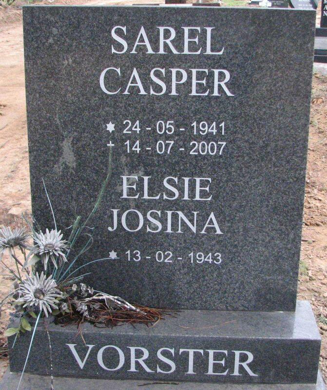 VORSTER Sarel Casper 1941-2007 & Elsie Josina 1943-