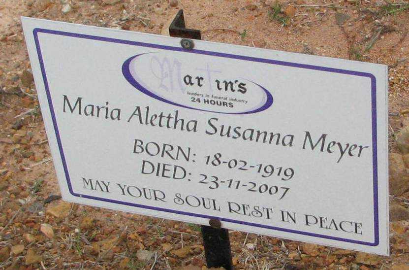 MEYER Maria Alettha Susanna 1919-2007