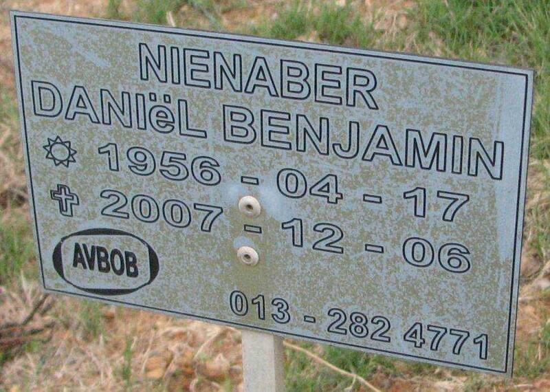 NIENABER Daniël Benjamin 1956-2007