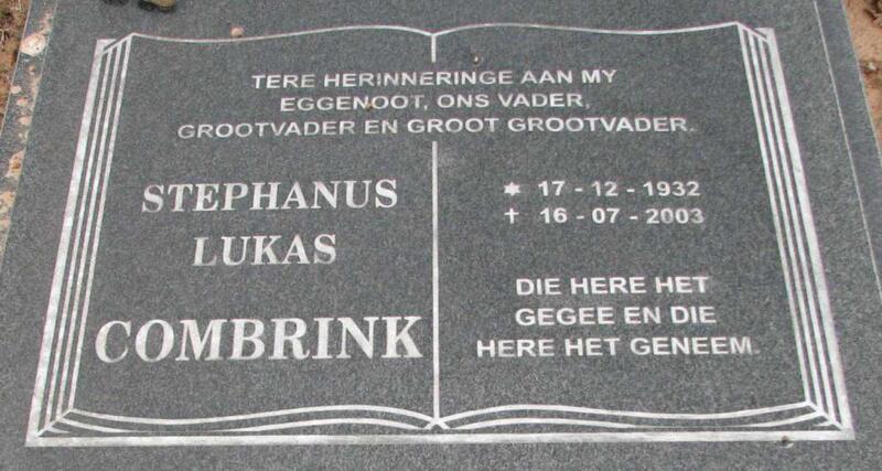 COMBRINK Stephanus Lukas 1932-2003