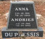 PLESSIS Andries, du 1916-2005 & Anna 1921-2003