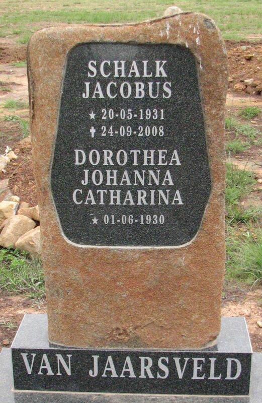 JAARSVELD Schalk Jacobus, van 1931-2008 & Dorothea Johanna Catharina 1930-