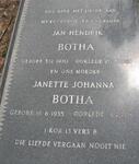 BOTHA Jan Hendrik 1930-1985 & Janette Johanna 1935-1996