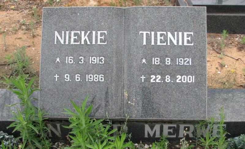 MERWE Niekie, van der 1913-1986 & Tienie 1921-2001