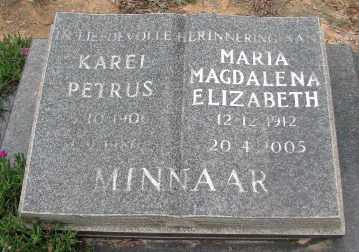 MINNAAR Karel Petrus 1906-1986 & Maria Magdalena Elizabeth 1912-2005
