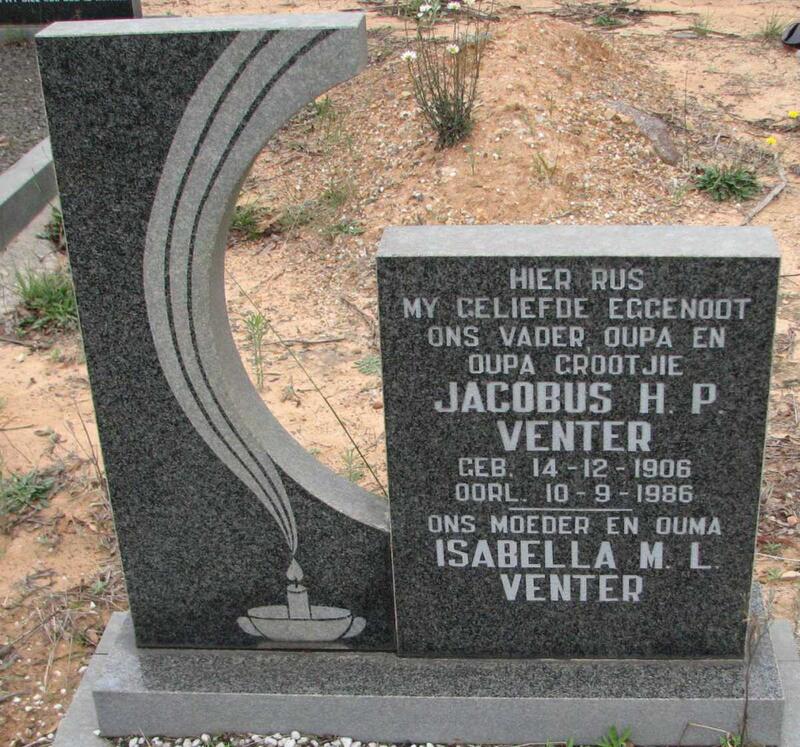 VENTER Jacobus H.P. 1906-1986 & Isabella M.L.