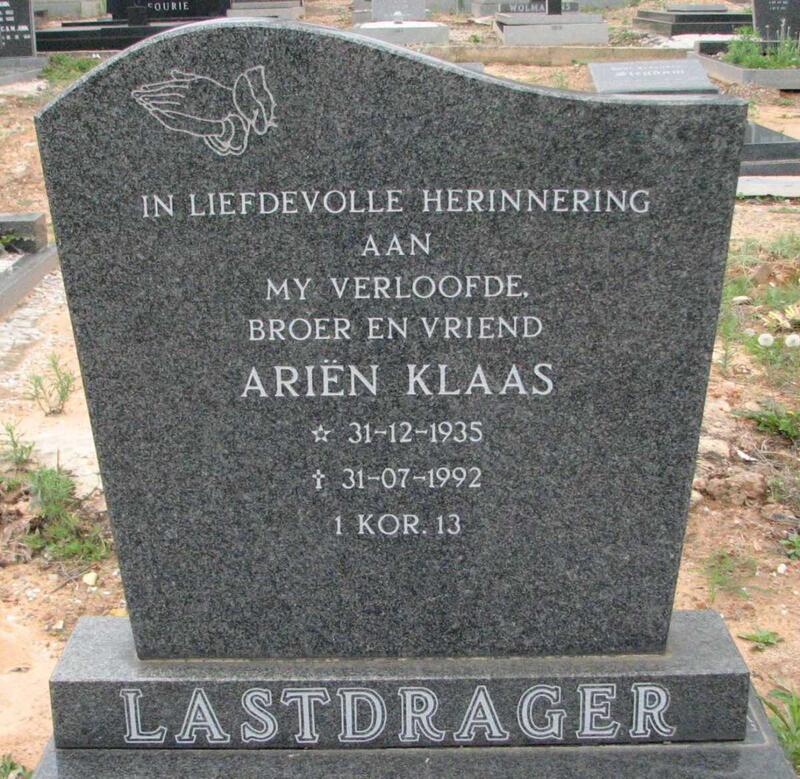 LASTDRAGER Ariën Klaas 1935-1992