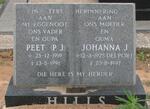 HILLS P.J. 1919-1991 & Johanna J. DELPORT 1925-1997