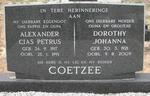 COETZEE Alexander Cias Petrus 1917-1991 & Dorothy Johanna 1921-2009