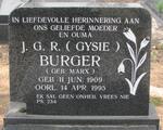 BURGER J.G.R. geb MARX 1909-1995