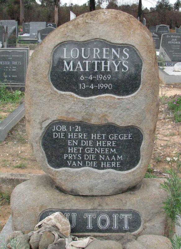 TOIT Lourens Matthys, du 1969-1990