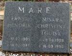 MARE Ernst Hendrik 1909-1987 & Susara Christina Louisa 1909-1990