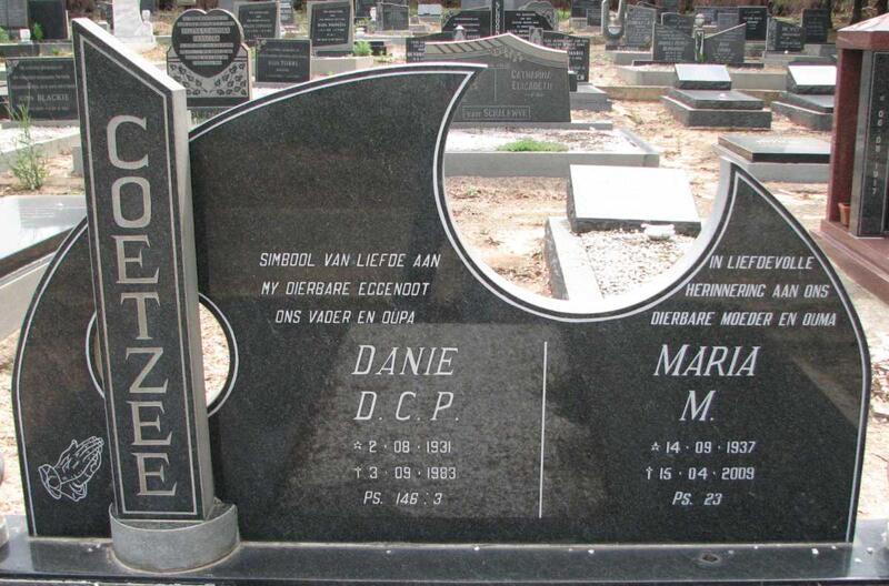 COETZEE Danie D.C.P. 1931-1983 & Maria M. 1937-2009