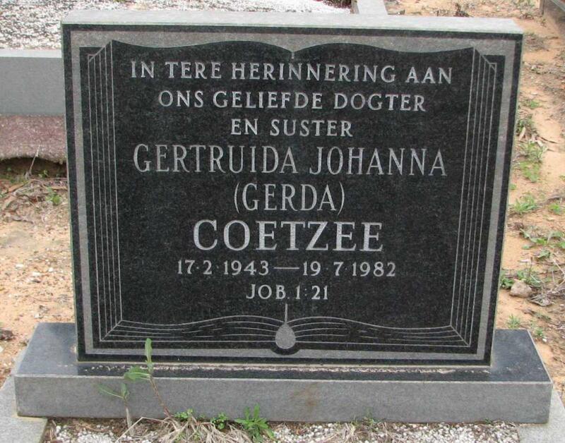 COETZEE Gertruda Johanna 1943-1982