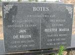 BOTES Jan de Bruin 1899-1982 & Hester Maria VAN DER MERWE 1910-1993