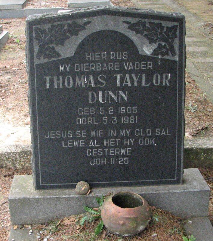 DUNN Thomas Taylor 1905-1981