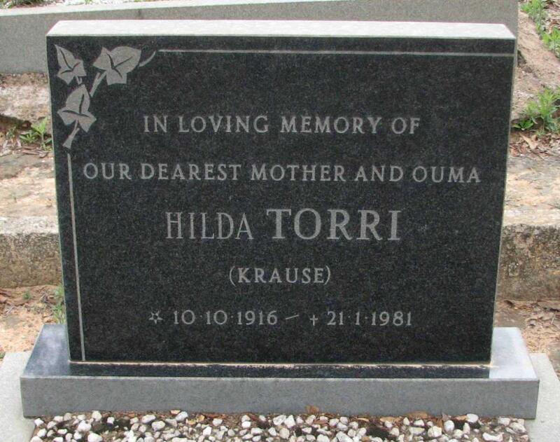 TORRI Hilda nee KRAUSE 1916-1981