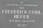 HEFER Frederick Cyril 1914-1975