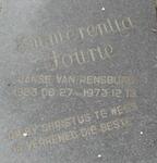 FOURIE Emmerentia nee JANSE VAN RENSBURG 1923-1973