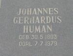 HUMAN Johannes Gerhardus 1893-1979