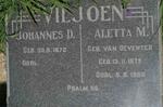 VILJOEN Johannes D. 1872- & Aletta M. VAN DEVENTER 1873-1956