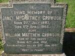 CROWDON Janet 1882-1946 :: CROWDON William Mathew 1912-1937