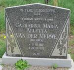 MERWE Catharina Maria Alletta, van der nee GOBEY 1897-1978