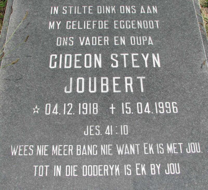 JOUBERT Gideon Steyn 1918-1996