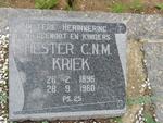 KRIEK Hester C.N.M. 1896-1960