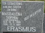 ERASMUS Magdalena Sophia nee GROENEWALD 1909-1989