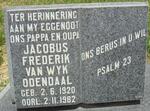 ODENDAAL Jacobus Frederik van Wyk 1920-1982
