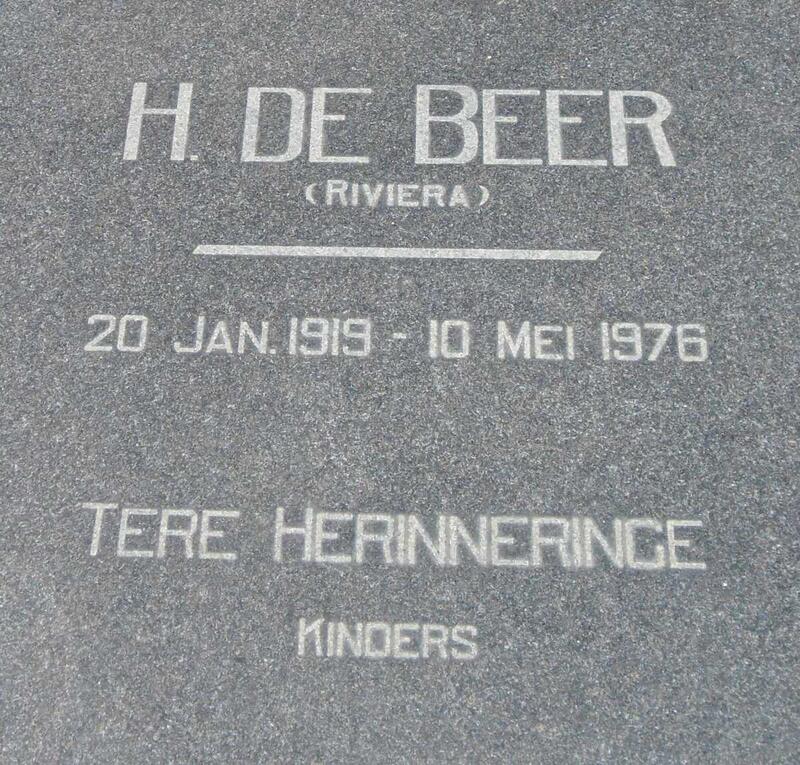 BEER H., de 1919-1976