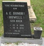 DUMINY A.E. formerly HOWELL nee KOCK 1888-1978