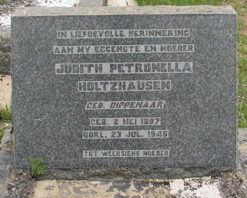 HOLTZHAUSEN Judith Petronella nee DIPPENAAR 1887-1945