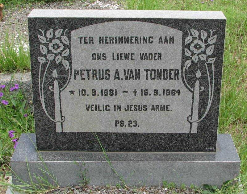 TONDER Petrus A., van 1881-1964