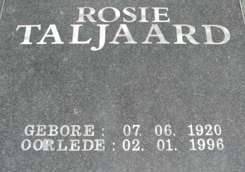 TALJAARD Rosie 1920-1996