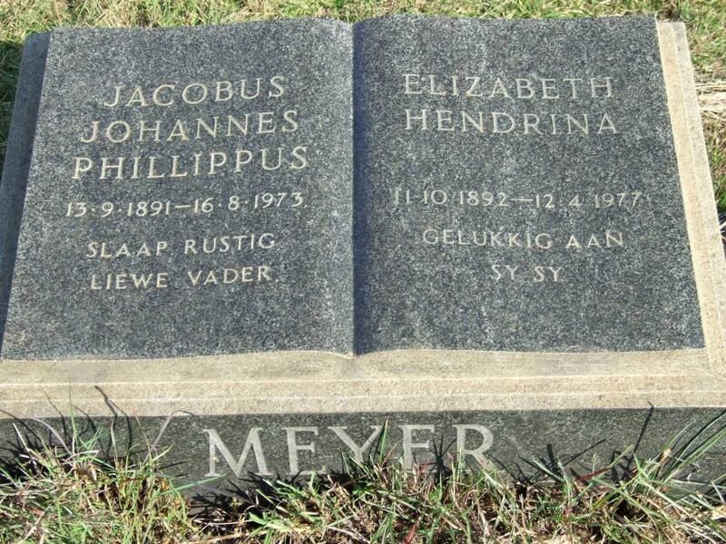 MEYER Jacobus Johannes Phillippus 1891-1973 & Elizabeth Hendrina 1892-1977