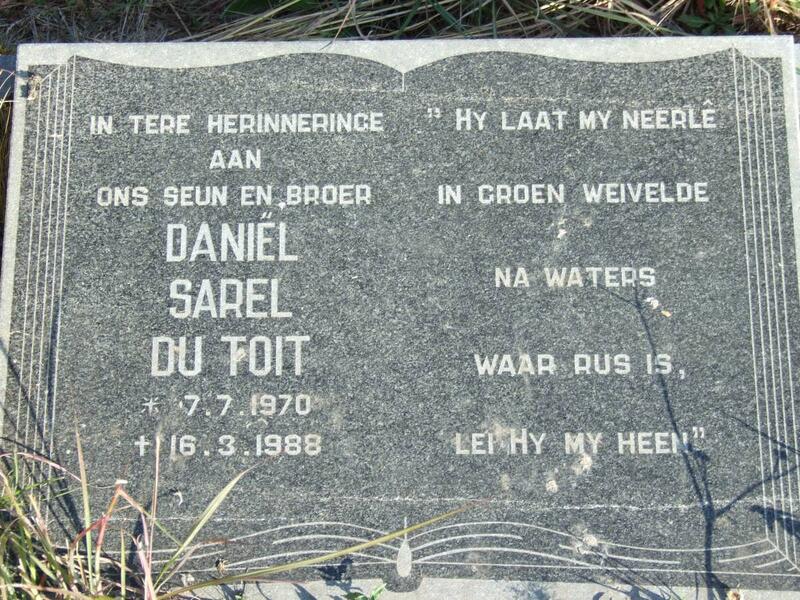 TOIT Daniël Sarel, du 1970-1988