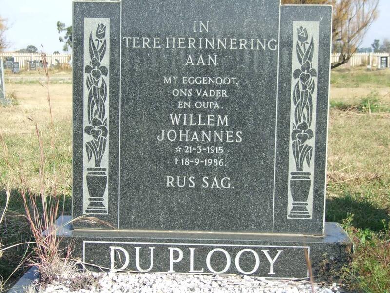 PLOOY Willem Johannes, du 1915-1986