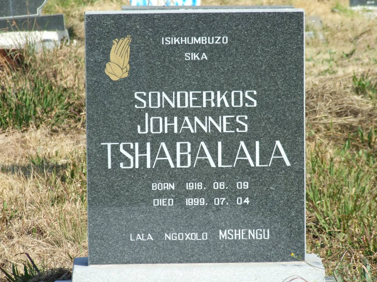 TSHABALALA Sonderkos Johannes 1918-1999