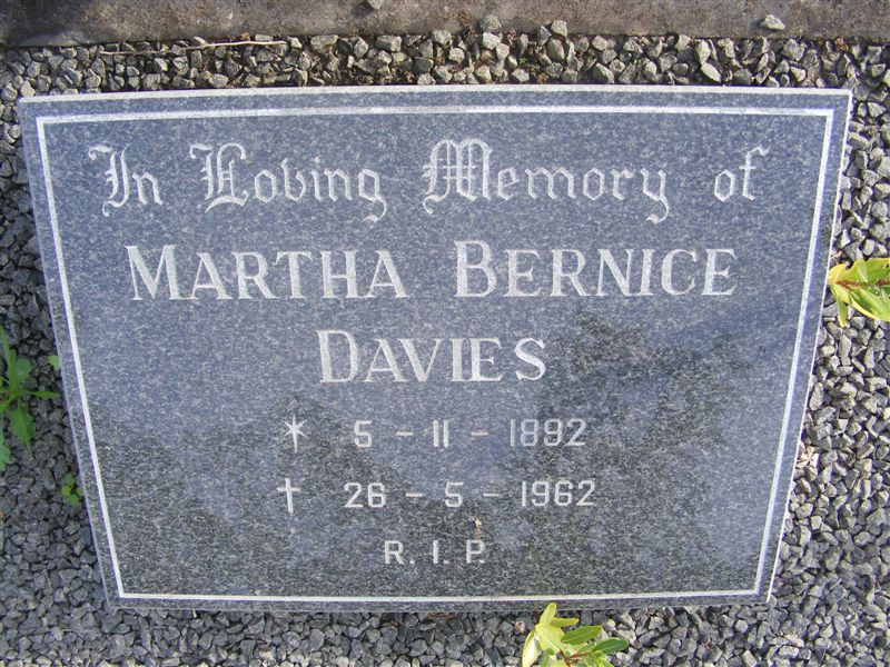 DAVIES Martha Bernice 1892-1962