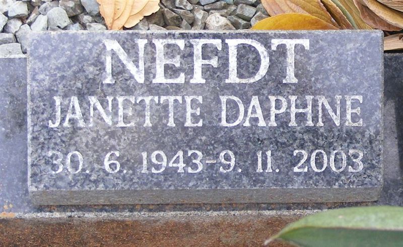 NEFDT Janette Daphne 1943-2003