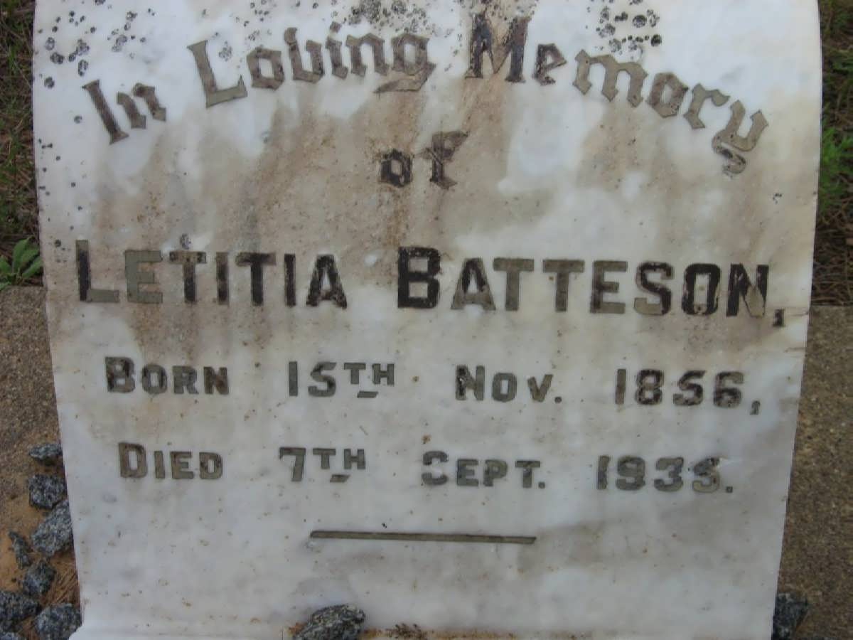 BATTESON Letitia 1856-1935